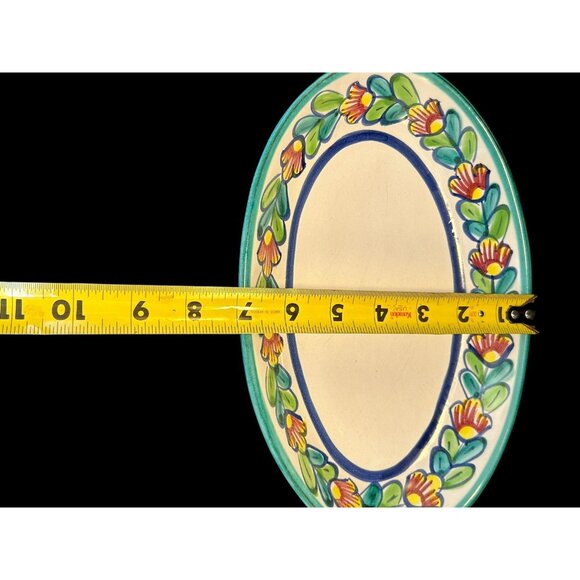 GIOVANNI VIETRI Oval Floral Serving Dish Italy Deruta Italian Pottery Plate Bowl - Picture 8 of 10
